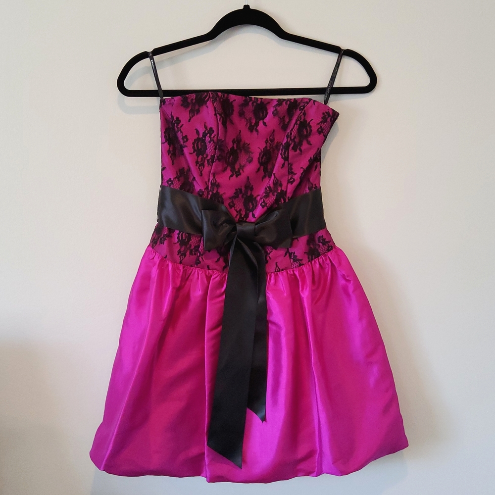 Jessica McClintock For Gunne Sax Fuschia Dress Size 1, Juniors Vintage